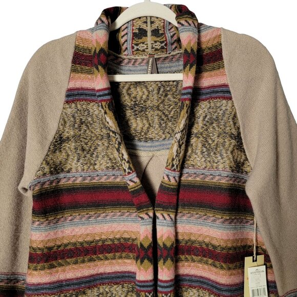 Stetson Womens Boho Western Tribal Aztec Lambswool Southwest Cardigan Small - Picture 2 of 7